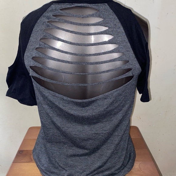 *SOLD* Glitter Skull Cold Shoulder Top Small - Picture 9 of 11